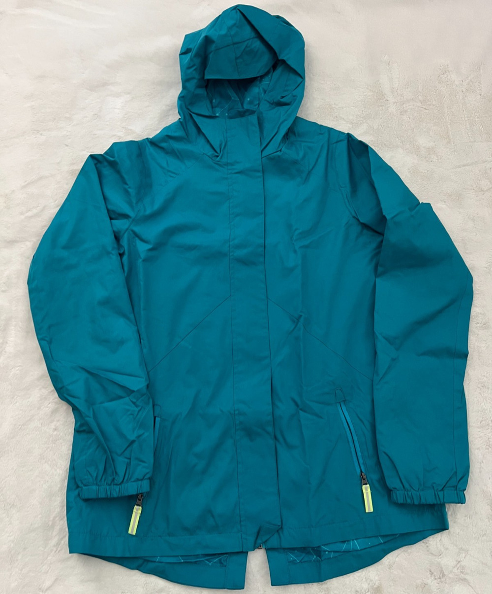 Champion Youth Girls XL 14-16 Teal Hooded Rain Jacket Full Zip Lightweight